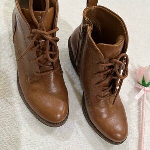 Brown Lace-Up Ankle Boots